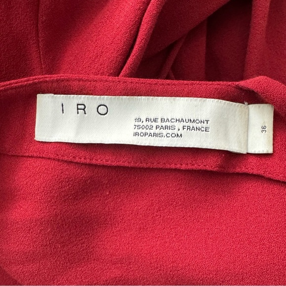 IRO Broken Open Back Relax Long Sleeve Red Mini Dress size 36/US 4 - Picture 13 of 16